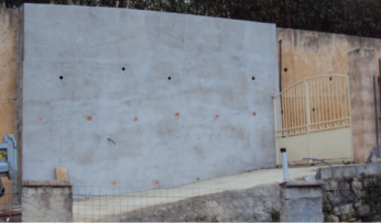 Renfort mur de soutènement en béton